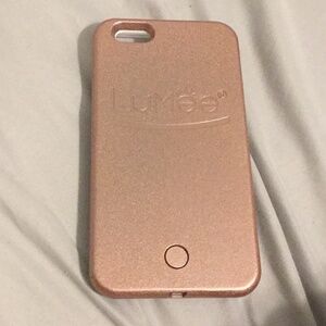 LuMee rose gold ring light phone case